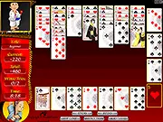 Play Bushido Solitaire free online card game, showing cards laid out on a strategic board, requiring careful thought to solve.