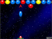 Screenshot of Fortitude game showing colored balls and a target defense with the red king visible