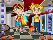 Katy and Kate Go Shopping free online dress up game showing two best friends trying on stylish outfits for their mall trip