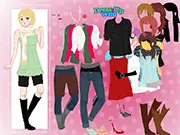 Anime girl dressed in Japanese fashion styles (Lolita and Harajuku) from the free dress up game