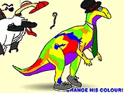Dinosaur Dressup free online funky hippy styling game on PlayArcadeHub