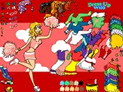 CZE Cheerleader Dressup game image showing a smiling cheerleader model wearing a uniform and holding pom-poms. Play free online dress-up game.