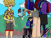 Manga Boy Dressup game screenshot, styling a male character in casual manga-style clothes, free online game