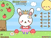 Clover Bunny Dress Up game featuring the cute rabbit character wearing a styled outfit and accessories on PlayArcadeHub