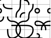 Entangled Puzzle Online game screenshot showing a grid of tiles with lines that must be rotated to form closed loops. Play free online logic puzzle game.