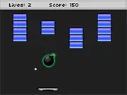 Breakout Classic Arcade game screen showing a paddle, a ball, and colorful rows of bricks being destroyed. Play free online arcade game.