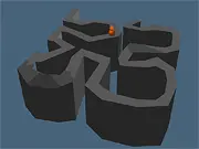 3D Maze Online game screen showing a first-person view inside a simple, gray and black geometric labyrinth. Play free online puzzle game.