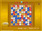 Screenshot of Gem Box online game with colorful gems forming a square match pattern