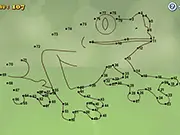 Join the Dots game screenshot showing a field of numbered dots waiting to be connected to form a hidden image. Play free online number puzzle game.