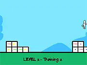 Screenshot of Bob the Jumper showing a small character named Bob attempting a high jump over dangerous block obstacles.
