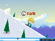 Snowboarder doing a trick in the air on a steep mountain slope, play Snowboard Slope free online game