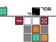 Colored blocks being pushed on a grid in the puzzle game Pushori online
