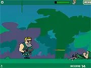 Elite Commando free online side-scrolling action shooter game destroying weapon farms on PlayArcadeHub