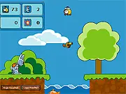 Free online sidescroller game The Eggs Terminator 2 featuring an armed bunny hero on an action mission