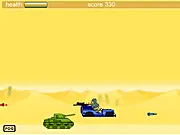Desert Attack free online side-scrolling shooter game with a rocket launcher jeep fighting tanks and helicopters on PlayArcadeHub