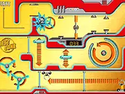 Gameplay screenshot showing a cursor being meticulously guided through a very narrow, curved corridor without touching the black wall in the Speed Ninja Online game.