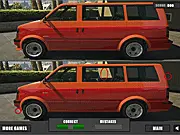 Mini Van Differences game screenshot, finding differences between two pictures of mini vans, play free online puzzle game
