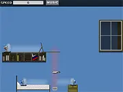 Paper Flight game screenshot, paper airplane being guided by a fan through a puzzle level