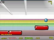 Jumpball free online high-score platformer game, showing a ball bouncing on platforms while avoiding side electricity.