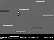 Playing The Towers Arcade, a free online endless jumping game, climbing platforms for a high score in a vertical platformer.