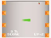 Apple Snake game screenshot showing a pixelated snake maneuvering around an apple and solid block obstacles on a grid