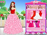 Princess Rose in a beautiful pink gown and elegant jewelry, dressed up in the Princess Rose Dressup online game