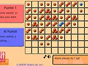 The Unstable free online strategy board game, showing game board pieces and the mechanic of areas becoming unstable after getting three balls.