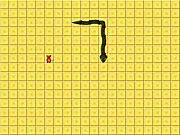 Snake Snack free online game screenshot, curvy snake eating a snack on the game grid
