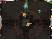 The Terramek mech war machine shooting hostile droids in the free online shooter game