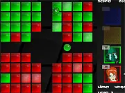 Screenshot of Disco Balls online game showing a fast-moving glowing marble on a geometrically segmented board, avoiding other marbles.
