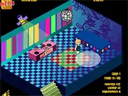 Screenshot from Da Club game showing a nightclub management interface with options for hiring staff, upgrading items, and displaying current reputation and money balances.