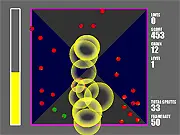 Pretty Pretty Bang Bang Remix free arcade game online, chain reaction puzzle game, exploding balls high score game, white ball detonation gameplay