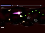 The glowing orb navigating obstacles and collecting green balls in the Wonderlight Climber free online game
