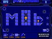 Puzz Pinball Online Game - Set up flippers and bumpers to guide the ball to the exit.