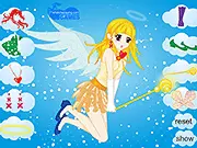 The adorable Angel Fairy character from the Chi Angel dress up game wearing a new fantasy outfit and wings