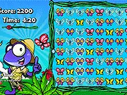 Matching three colorful butterflies in the Zamba Butterfly free online puzzle game