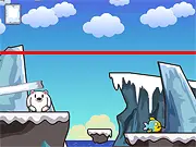 Polar Bears Love Fish free online puzzle game screenshot, polar bear trying to catch a fish