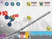 Space Buggy Adventures game screenshot showing an alien rover driving on a rocky, uneven planet surface. Play free online balance and speed game.