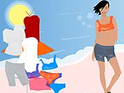 Sonny's Summer Dress Up game screenshot with stylish character, free online fashion game on PlayArcadeHub