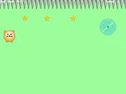 Lazy Cat game screenshot showing a cute cartoon cat next to wooden blocks, playing a free online skill puzzle game