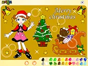 Play Christmas Girl Painting free online coloring game, create Christmas cheer, festive girl drawing, paint online