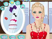 Play Side-braid Hairstyle Makeover free online game screenshot. A girl with beautiful long hair being styled into a trendy side braid with spiral curls.