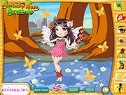 Fantasy Pixie Dress Up game screen with fairy character and clothing options