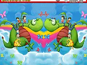 Friendly Dragon Difference free online game screenshot, spot the difference puzzle featuring two cute dragons