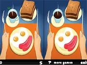 Breakfast Difference World free online cooking game, plate of decorated food, creative food preparation game