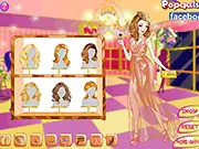 Fashion Sparkling for Party free online game screenshot showing a model wearing a luxurious evening gown and sparkling jewelry.