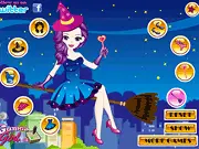 Play Flying Faerie free online dress up game screenshot. A cute faerie character model surrounded by various magical outfits, shimmering wings, and enchanted accessories for a makeover.