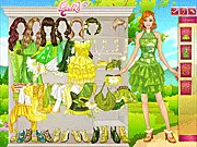 A girl dressed in a daisy-print floral outfit, showcasing the nature beauty theme of the Daisies Season dress-up game