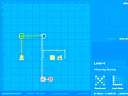 The circuit board interface of the puzzle game Electric Box 2, showing wires, a battery, and a light bulb