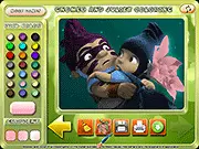 Gnomeo and Juliet Coloring free online game page, featuring animated characters and garden gnomes